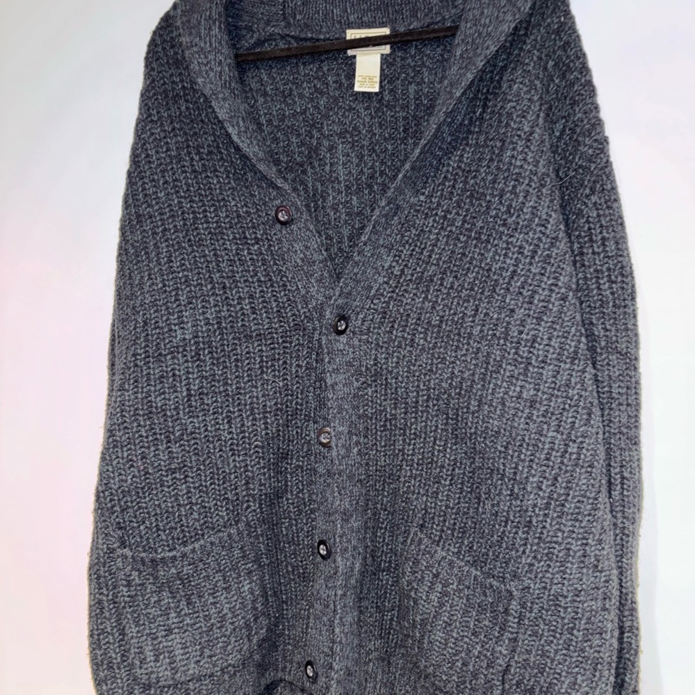 L.L. Bean Charcoal Cardigan Sweater XXL